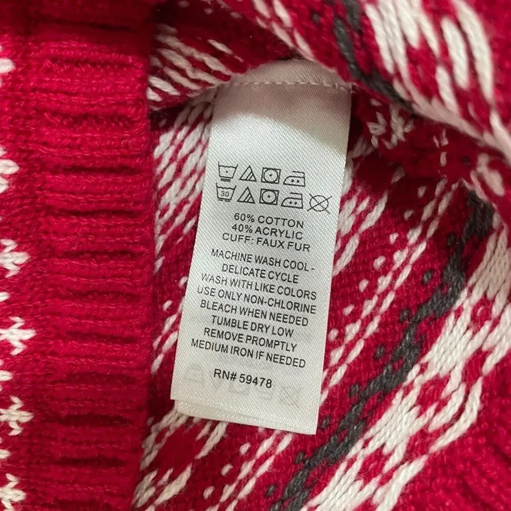 Kids Aspen Snow Flake Sweater in Red and White Size 0-3M